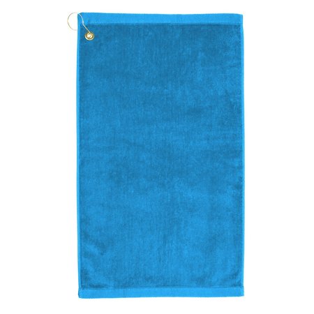 TOWELSOFT Premium 16 inch x 26 inch Velour Golf Towel with Corner Hook &Grommet Placement-Aqua Golf-GV1201CL-AQ